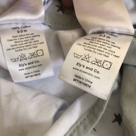 Ely's And Co Adjustable Swaddle Blankets Nwob Grey & Stars 2 Pack - Picture 3 of 4
